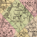 Vintage Map of Cumberland County, Maine 1885