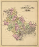 Vintage Map of Cumberland County, Maine 1885