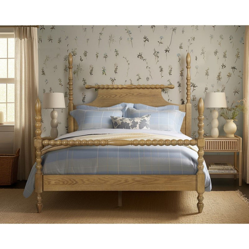 Queen Bed Turned Legs - Natural, photo 2 of 10