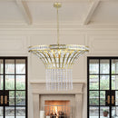 8-Light 23.6' Wide Crystal Waterfall Chandelier
