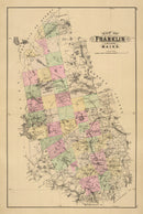 Vintage Map of Franklin County, Maine 1885