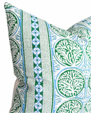 Fair Isle Pillow Cover in Blue and Green, Thibaut Pillows