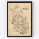 Vintage Map of Franklin County, Maine 1885