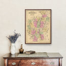Vintage Map of Kennebec County, Maine 1885