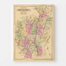 Vintage Map of Kennebec County, Maine 1885