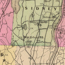 Vintage Map of Kennebec County, Maine 1885