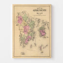 Vintage Map of Knox County, Maine 1885