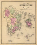 Vintage Map of Knox County, Maine 1885