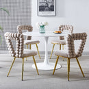 Modern Chair With Iron Tube Legs, Soft Cushions And Comfortable Backrest, Suitable For Dining Room, Living Room, Cafe, Hairball Back by Unique Piece Furniture