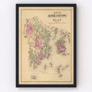 Vintage Map of Knox County, Maine 1885