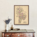 Vintage Map of Oxford County, Maine 1885