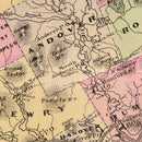 Vintage Map of Oxford County, Maine 1885