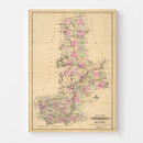 Vintage Map of Penobscot County, Maine 1885
