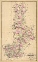 Vintage Map of Penobscot County, Maine 1885