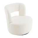 Swivel Comfy Round Barrel Chair With Soft Teddy Fabric For Living Room by HouseOfZazla