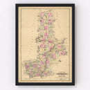 Vintage Map of Penobscot County, Maine 1885