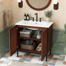 30" Vintage Bathroom Vanity With Ceramic Sink by HouseOfZazla