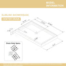 Shower Base, Center Drain With Durable Construction - Gloss White by HouseOfZazla