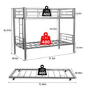 Bunk Bed For Kids, Convertible Frame With Ladders & Guardrail by HouseOfZazla