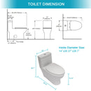 Modern Ceramic 1 Piece Toilet With Dual Flush And Soft Closing Seat - White by HouseOfZazla