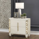 Cinderella - Nightstand With LED Accents And 2 Storage Drawers - Beige by HouseOfZazla