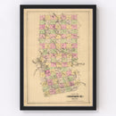 Vintage Map of Piscataquis County, Maine 1885