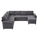Convertible U-Shaped Sectional Sofa Bed With USB Ports And Storage by HouseOfZazla