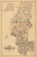 Vintage Map of Somerset County, Maine 1885