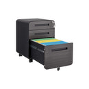 3 Drawer Mobile File Cabinet Under Desk Office, Simple Style Versatile Storage Cabinet For Legal / Letter / A4 Files, 5 Wheel Design Anti-Tilting Cold Rolled Steel Waterproof Moisture-Proof by HouseOfZazla