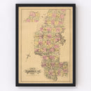 Vintage Map of Somerset County, Maine 1885