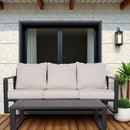 3 Person Sofa With Rectangular Coffee Table, Cushions Tino Tino - Beige by HouseOfZazla