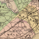 Vintage Map of York County, Maine 1885