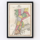 Vintage Map of Westchester County, New York 1839