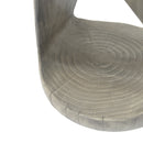 Hollow Side Table Wood-Like Texture Grey