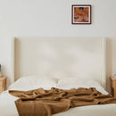 Carmen - King Size Upholstered Wingback Bed - Ivory by HouseOfZazla