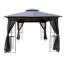 Patio Gazebo Tent With Ventilated Double Roof And Mosquito Net by Unique Piece Furniture
