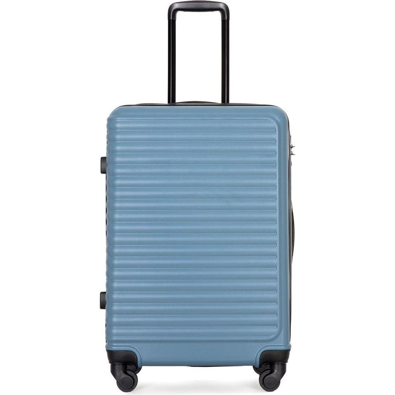 3 Piece Luggage Sets ABS Lightweight Suitcase with Two Hooks, Spinner Wheels, TSA Lock, (20/24/28) Blue