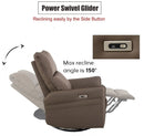 29.92" 270 Power Swivel Rocker Recliner Chair, Electric Glider Reclining Sofa With USB Ports, Power Swivel Glider, Rocking Chair Nursery Recliners For Living Room Bedroom by Unique Piece Furniture