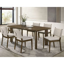 Crispin - 7 Piece Rectangular Dining Table Set With Upholstered Chairs - Brown by HouseOfZazla