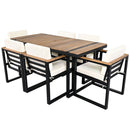 7 Pieces Outdoor Dining Set Patio Dining Table And Chair Set With And Removable Cushions For Patio by HouseOfZazla