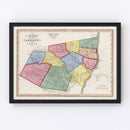 Vintage Map of Greene County, New York 1839