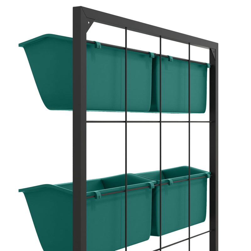 3-Tier Wall Planter with 6 Pots for Indoor and Outdoor Use, Hanging Plant Holder, Self Draining Wall Mounted Planter for Vegetables, Flowers, Herbs, Green