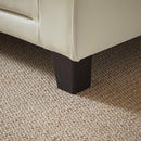 75.6" Pets friendly Leather Rolled Arm Upholstered Loveseat 2-seater Couch with Removable Back Cushion, Modern Couches for Small Spaces Living Room, Bedroom, Apartment, Beige White