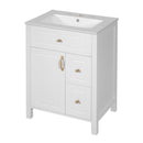 Elegant Bathroom Vanity With Ceramic Sink, Soft Close Doors And Drawers, Double Storage Racks by HouseOfZazla