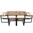 7 Pieces Outdoor Dining Set Patio Dining Table And Chair Set With And Removable Cushions For Patio by HouseOfZazla