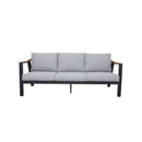 Nova 4-Piece Aluminum & Teak Sofa Set with Stationary Chairs