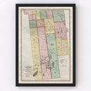 Vintage Map of Franklin County, New York 1840