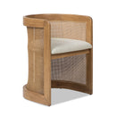 Lilith - Curved Upholstered Dining Chair, Stain Resistant High - White Pepper by HouseOfZazla