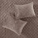 3 Piece Velvet Quilt Set Taupe Full/Queen
