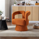 360 Degree Swivel Cuddle Barrel Accent Chairs, Round Armchairs with Wide Upholstered, Fluffy Fabric Chair for Living Room, Bedroom, Office, Waiting Rooms